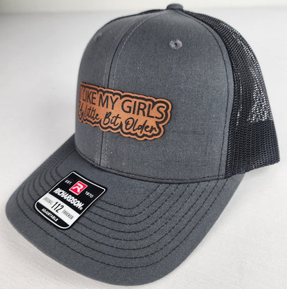 "I Like My Girls a Little Bit Older" – Engraved Leather Patch Hat