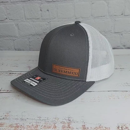 Custom Text Hats, Roman Numerals Hat, Valentines Day Gifts, Personalized Name, Custom Initials, Custom Year, Anniversary Gifts, Couples Gift